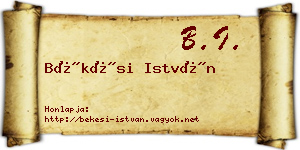 Békési István névjegykártya